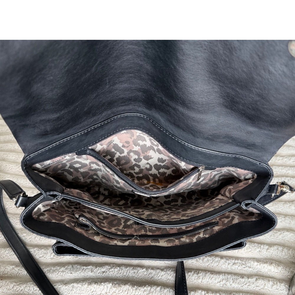 Guess 1981 Black Monogram Embossed Crossbody Bag … - image 5